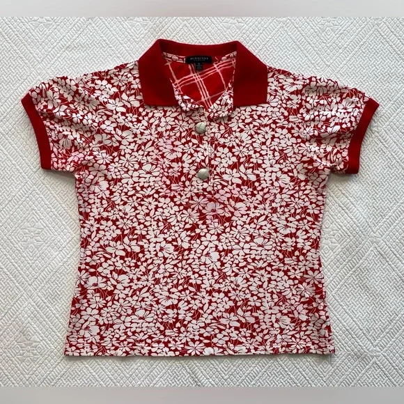 Burberry | Tops | Burberry Red And White Floral Pattern Knit  display picture 3